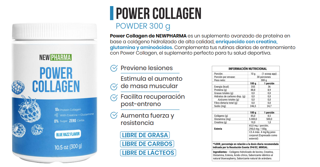 POWER COLLAGEN POWDER | 300 GR | NEWPHARMA