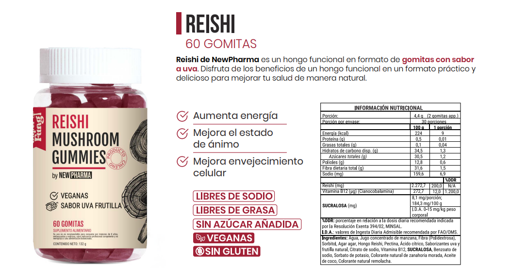 REISHI GUMMIES | 60 UNITS | NEWPHARMA