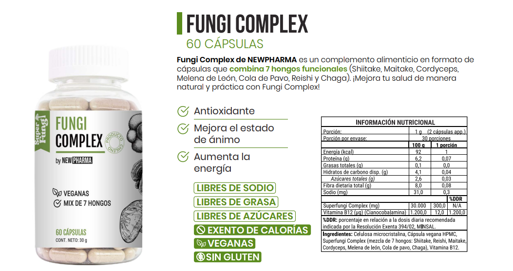 FUNGI COMPLEX 7 FUNGI CAPSULES | 60 UNITS | NEWPHARMA