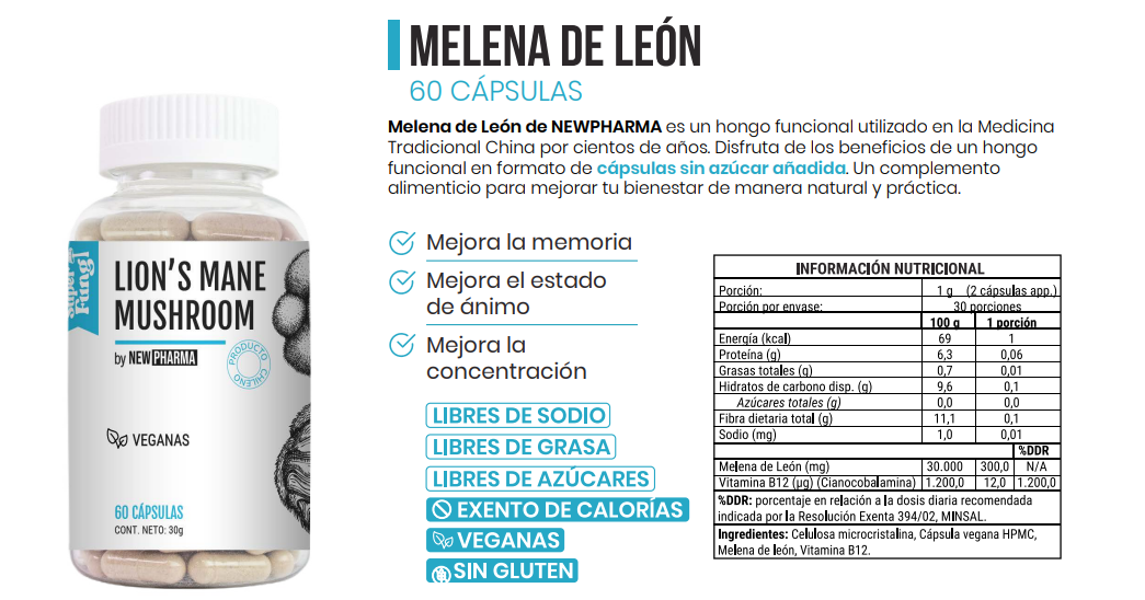 LION'S MANE CAPSULES | 60 ONE | NEWPHARMA