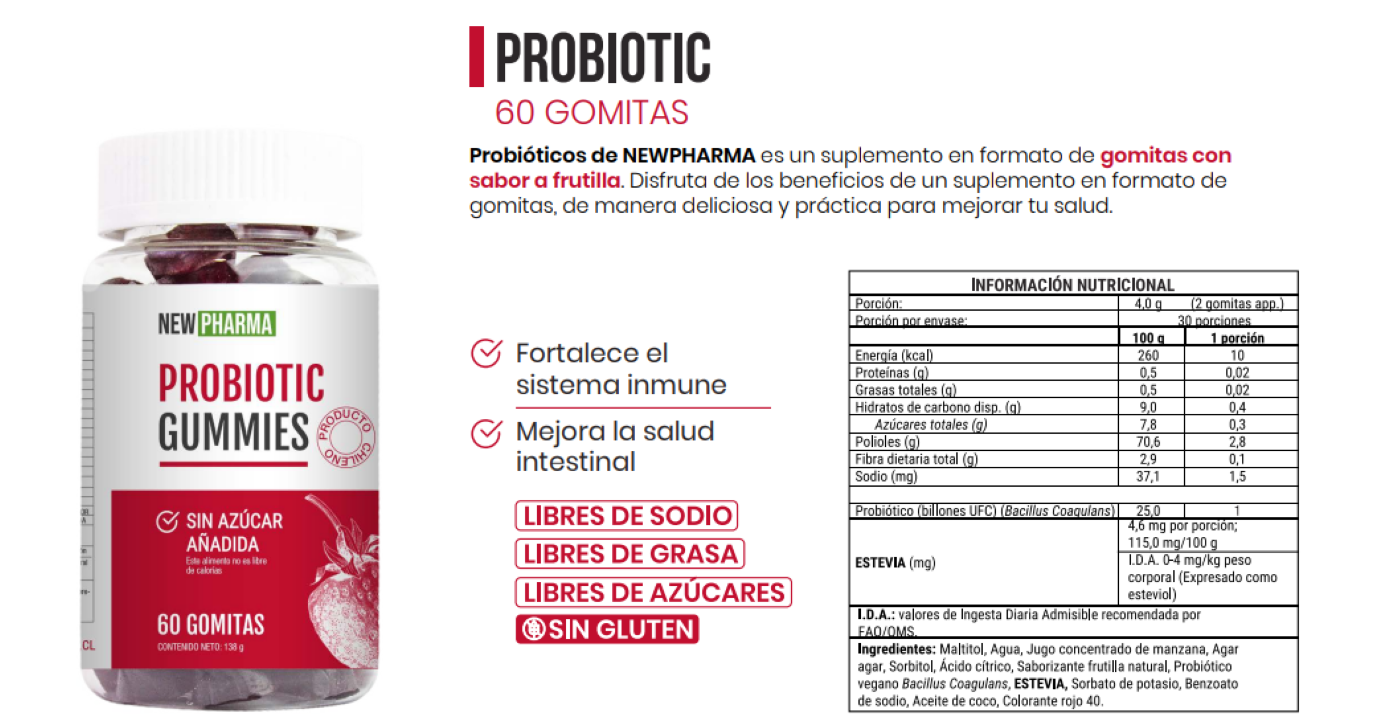 PROBIOTICS GUMMIES | 60 UNITS | NEWPHARMA
