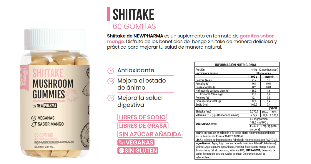 SHIITAKE GUMMIES | 60 UNITS | NEWPHARMA